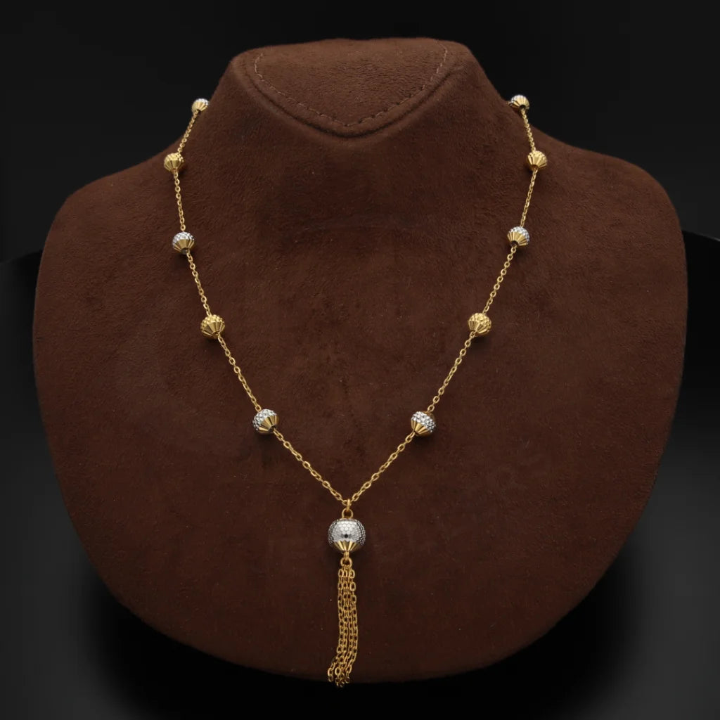 Gold Classy Cut Round Shaped Necklace 21Kt - Fkjnkl21Km8167 Necklaces