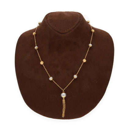 Gold Classy Cut Round Shaped Necklace 21Kt - Fkjnkl21Km8167 Necklaces