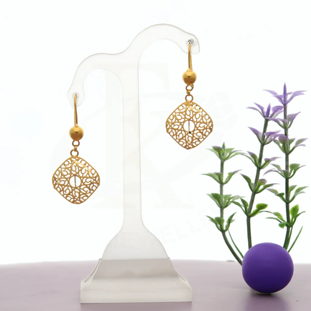 Gold Classy Earrings 21Kt - Fkjern21K7762