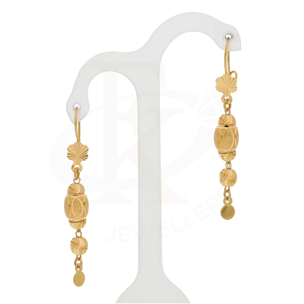 أقراط ذهبية أنيقة عيار 21 قيراطًا - Fkjern21K7767