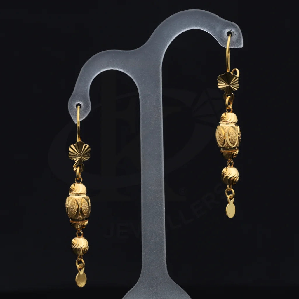 Gold Classy Earrings 21Kt - Fkjern21K7767
