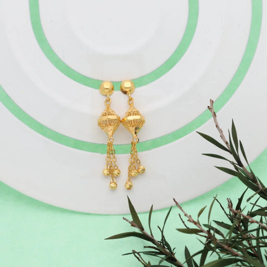 Gold Classy Earrings 21Kt - Fkjern21K7989