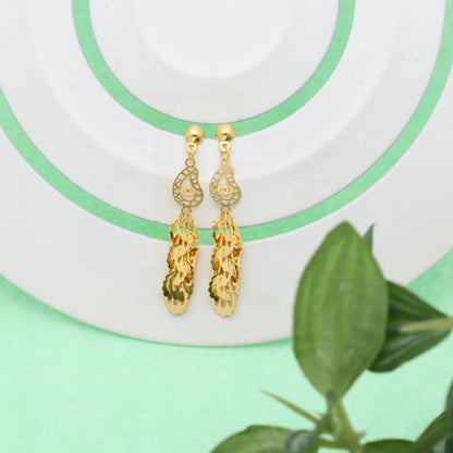 Gold Classy Earrings 21Kt - Fkjern21K7993