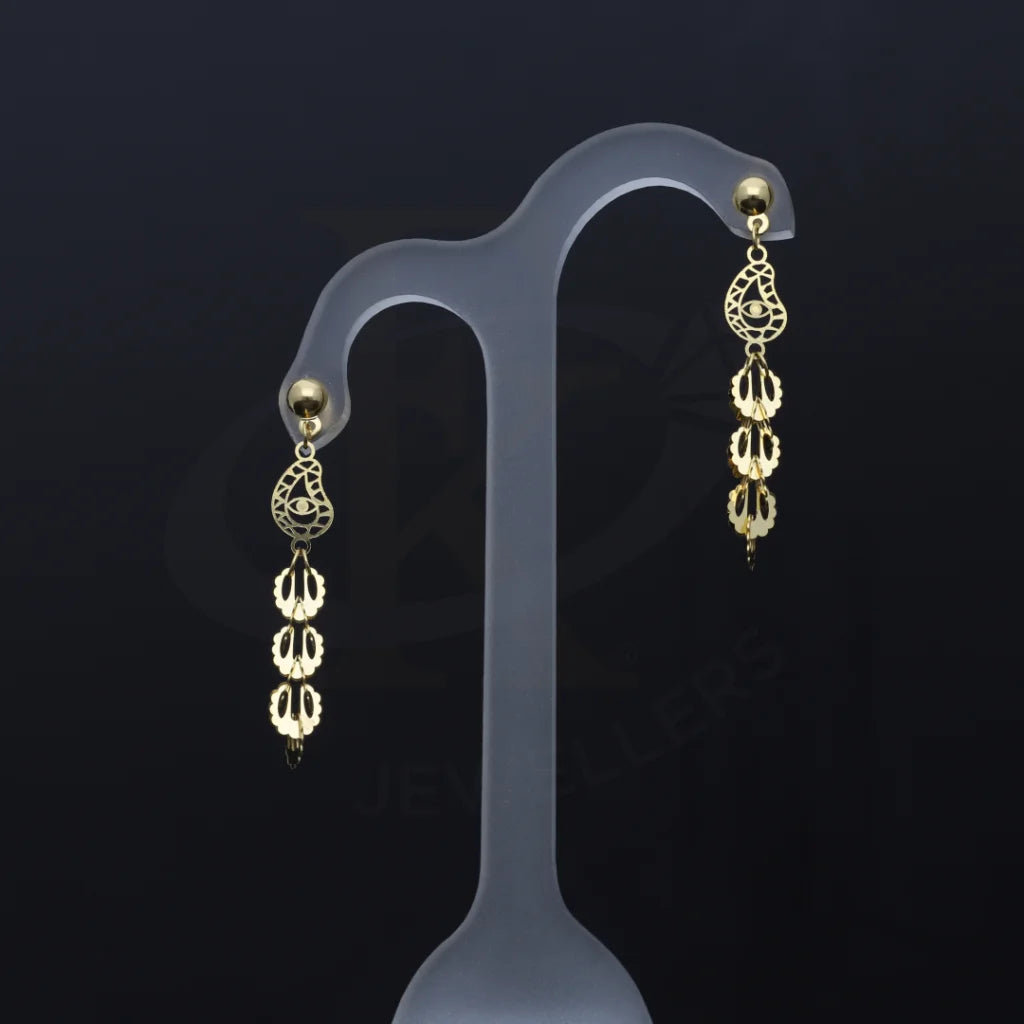 Gold Classy Earrings 21Kt - Fkjern21K7993