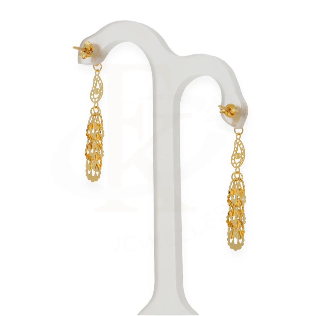 Gold Classy Earrings 21Kt - Fkjern21K7993