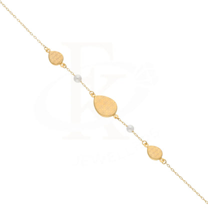 Gold Classy Flower In Oval Bracelet 21Kt - Fkjbrl21Km8463 Bracelets