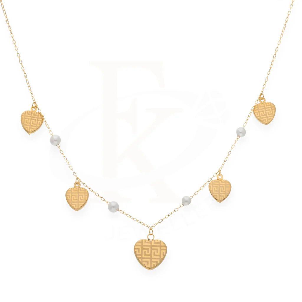 Gold Classy Hanging Oval Necklace 21Kt - Fkjnkl21Km8203 Necklaces