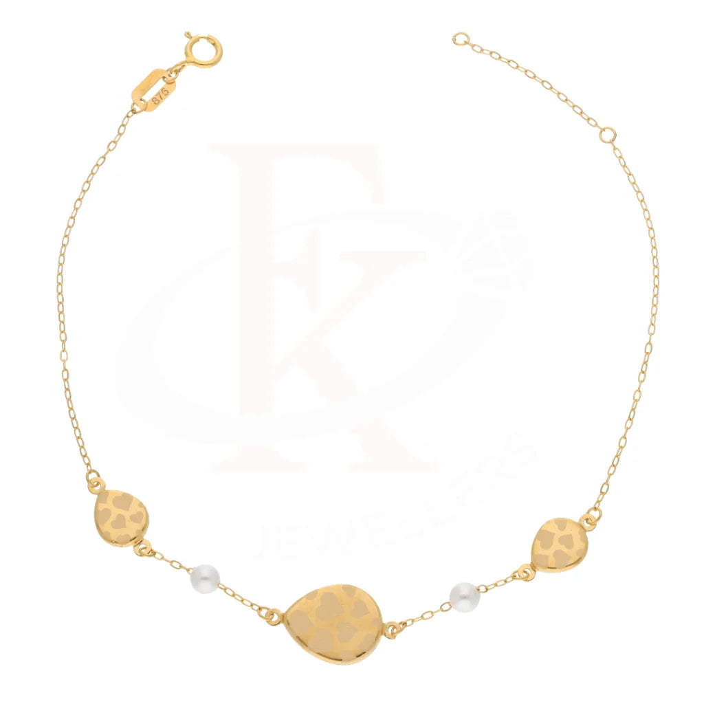 Gold Classy Heart In Oval Bracelet 21Kt - Fkjbrl21Km8459 Bracelets