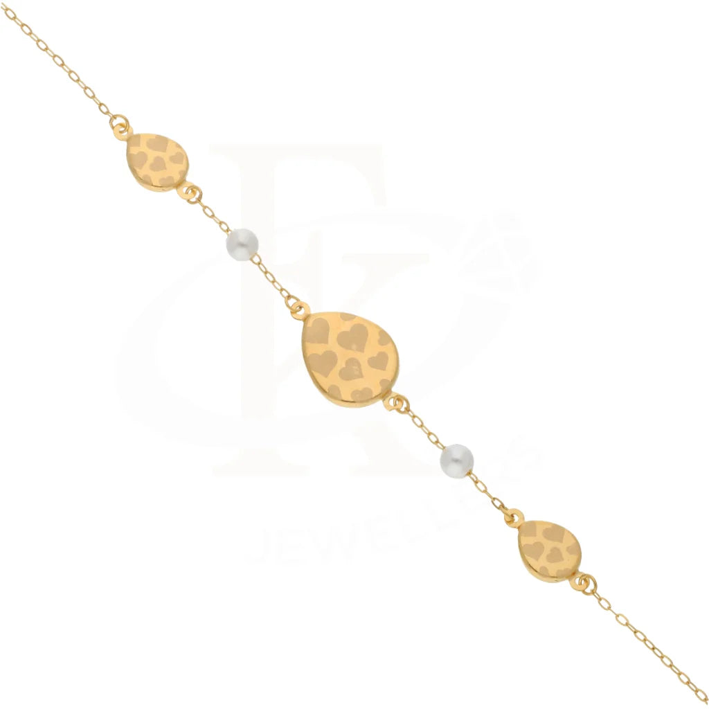 Gold Classy Heart In Oval Bracelet 21Kt - Fkjbrl21Km8459 Bracelets
