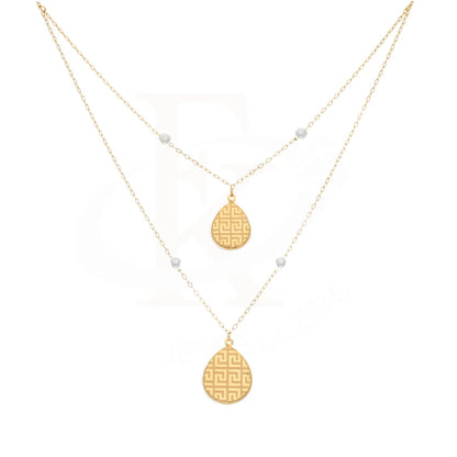 Gold Classy Line Pattern In Hanging Oval Necklace 21Kt - Fkjnkl21Km8455 Necklaces