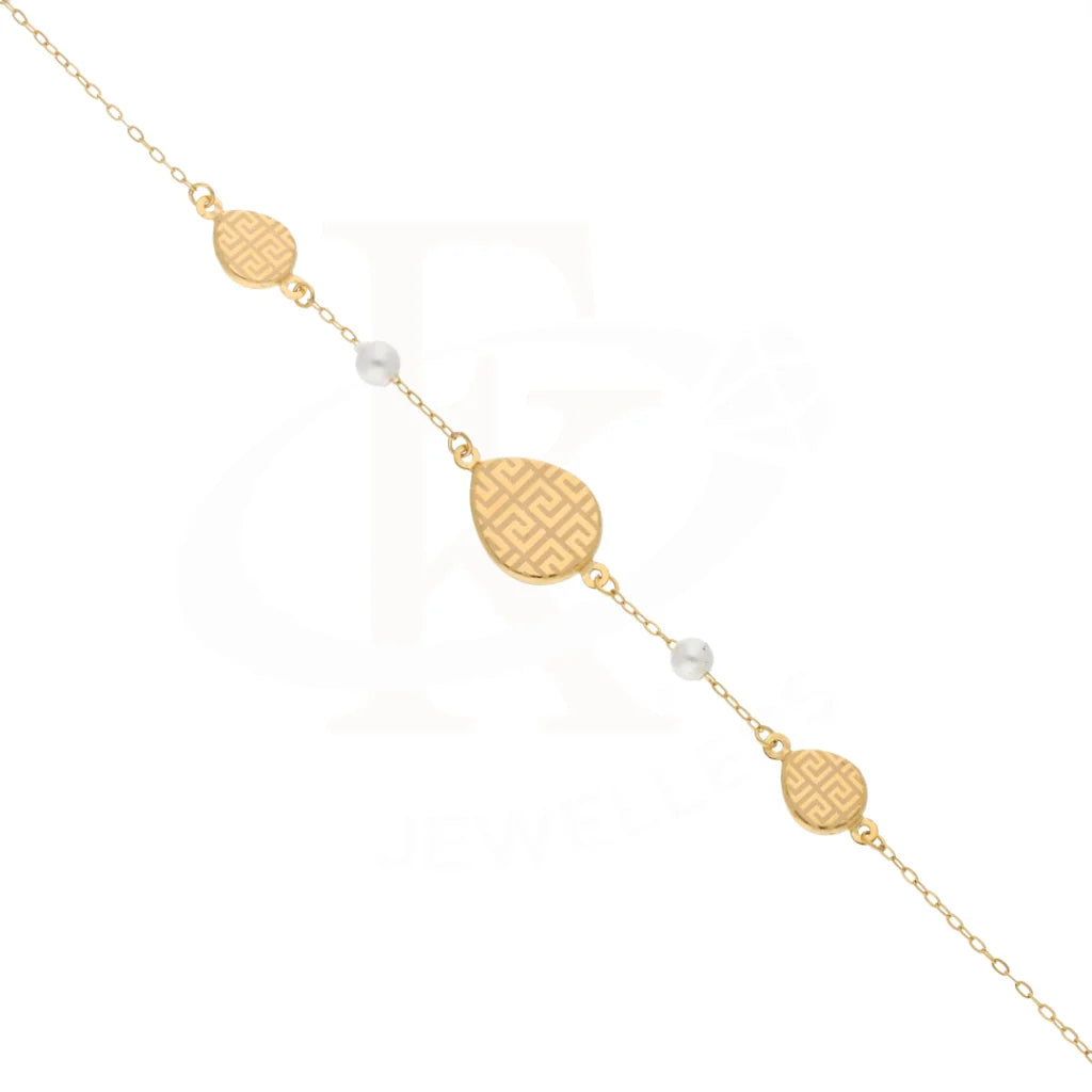 Gold Classy Line Pattern In Oval Bracelet 21Kt - Fkjbrl21Km8465 Bracelets