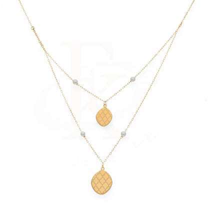 Gold Classy Old Pattern In Hanging Oval Shaped Necklace 21Kt - Fkjnkl21Km8252 Necklaces