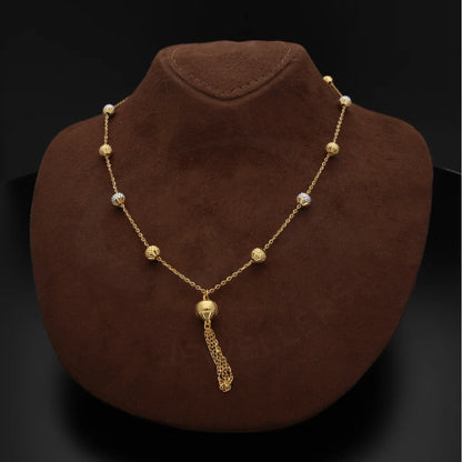 Gold Classy Round Cut Shaped Necklace 21Kt - Fkjnkl21Km8170 Necklaces