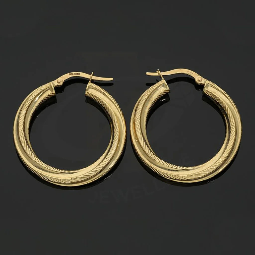 Gold Clip On Hoop Earrings 18Kt - Fkjern18K2449