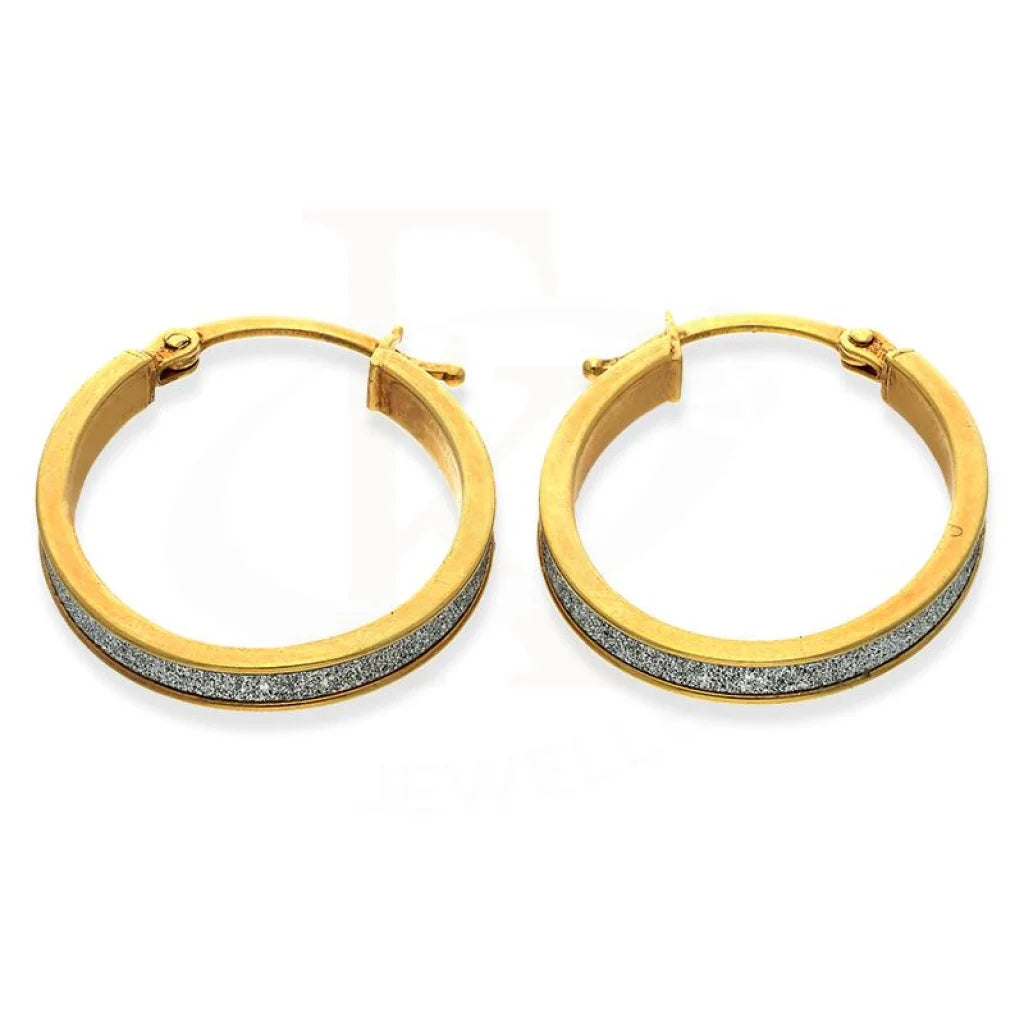 Gold Clip On Hoop Earrings 18Kt - Fkjern18K2451