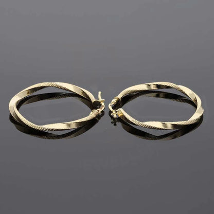 Gold Clip On Hoop Earrings 18Kt - Fkjern18K2934