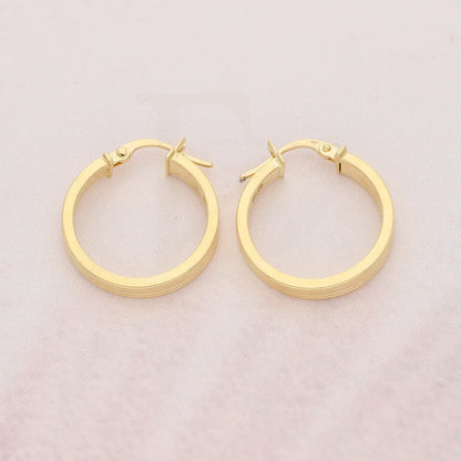 Gold Clip On Hoop Earrings 18Kt - Fkjern18K3172