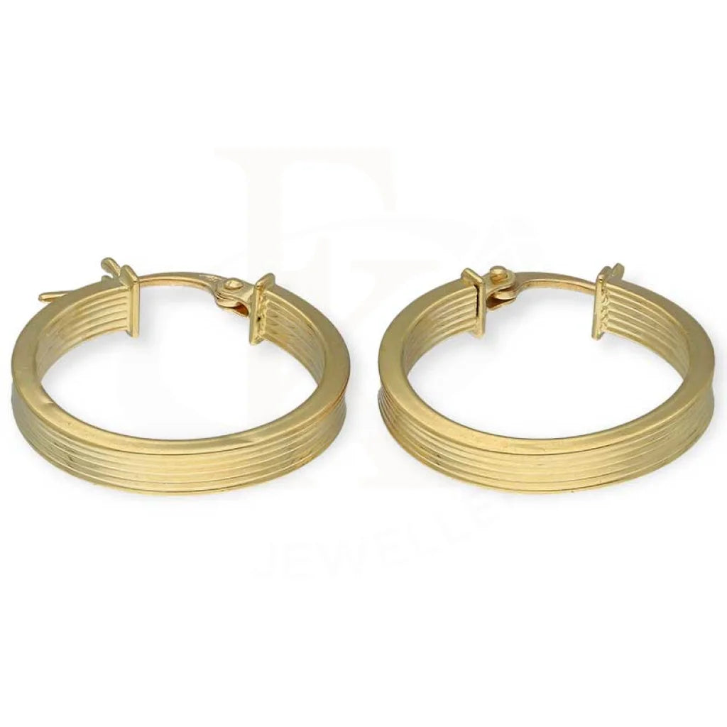 Gold Clip On Hoop Earrings 18Kt - Fkjern18K3172