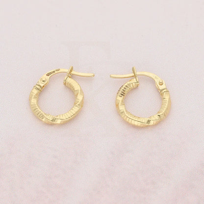 Gold Clip On Hoop Earrings 18Kt - Fkjern18K3173