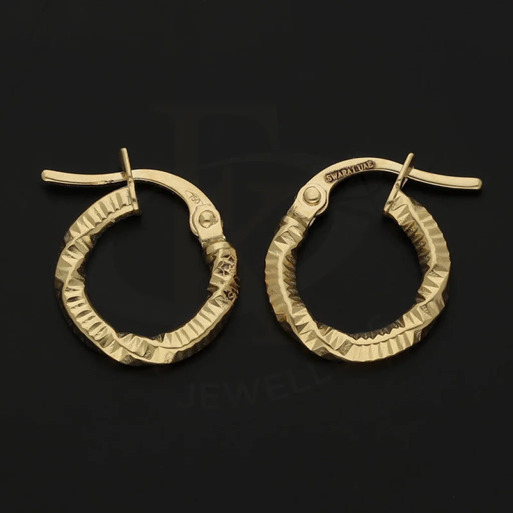 Gold Clip On Hoop Earrings 18Kt - Fkjern18K3173