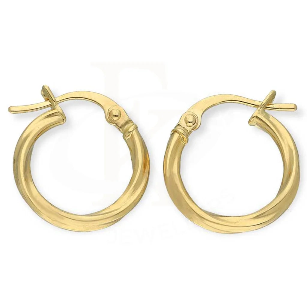 Gold Clip On Hoop Earrings 18Kt - Fkjern18K3174