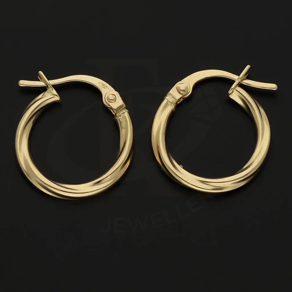 Gold Clip On Hoop Earrings 18Kt - Fkjern18K3174