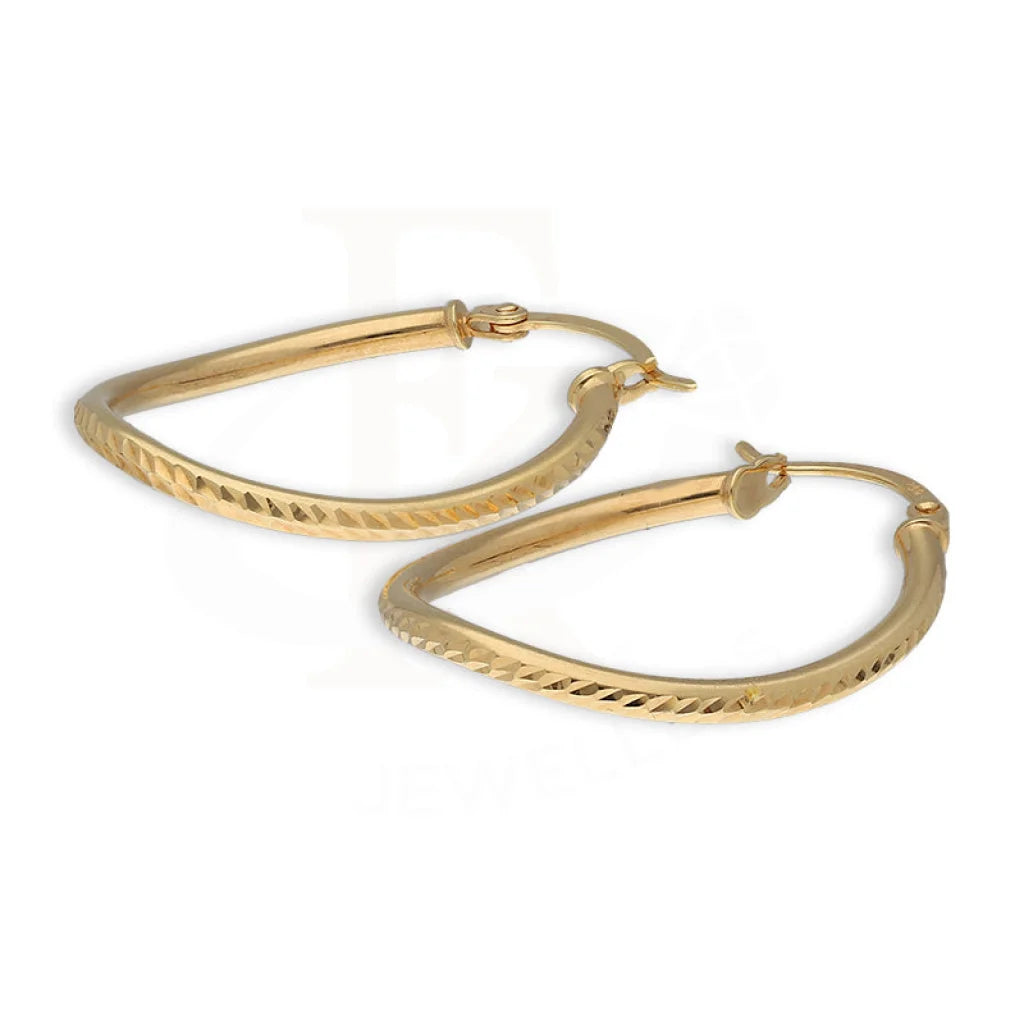 Gold Clip On Hoop Earrings 18Kt - Fkjern18K5521