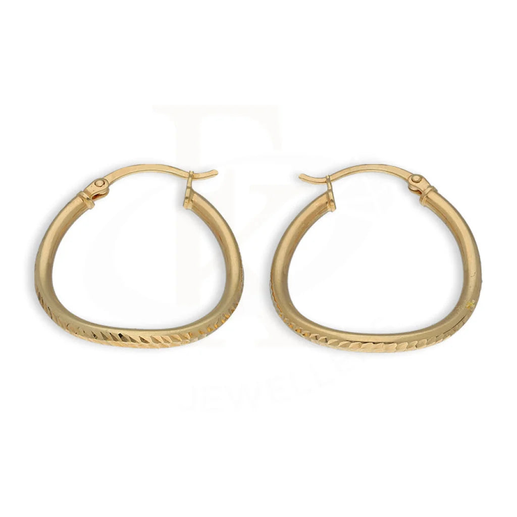 Gold Clip On Hoop Earrings 18Kt - Fkjern18K5521