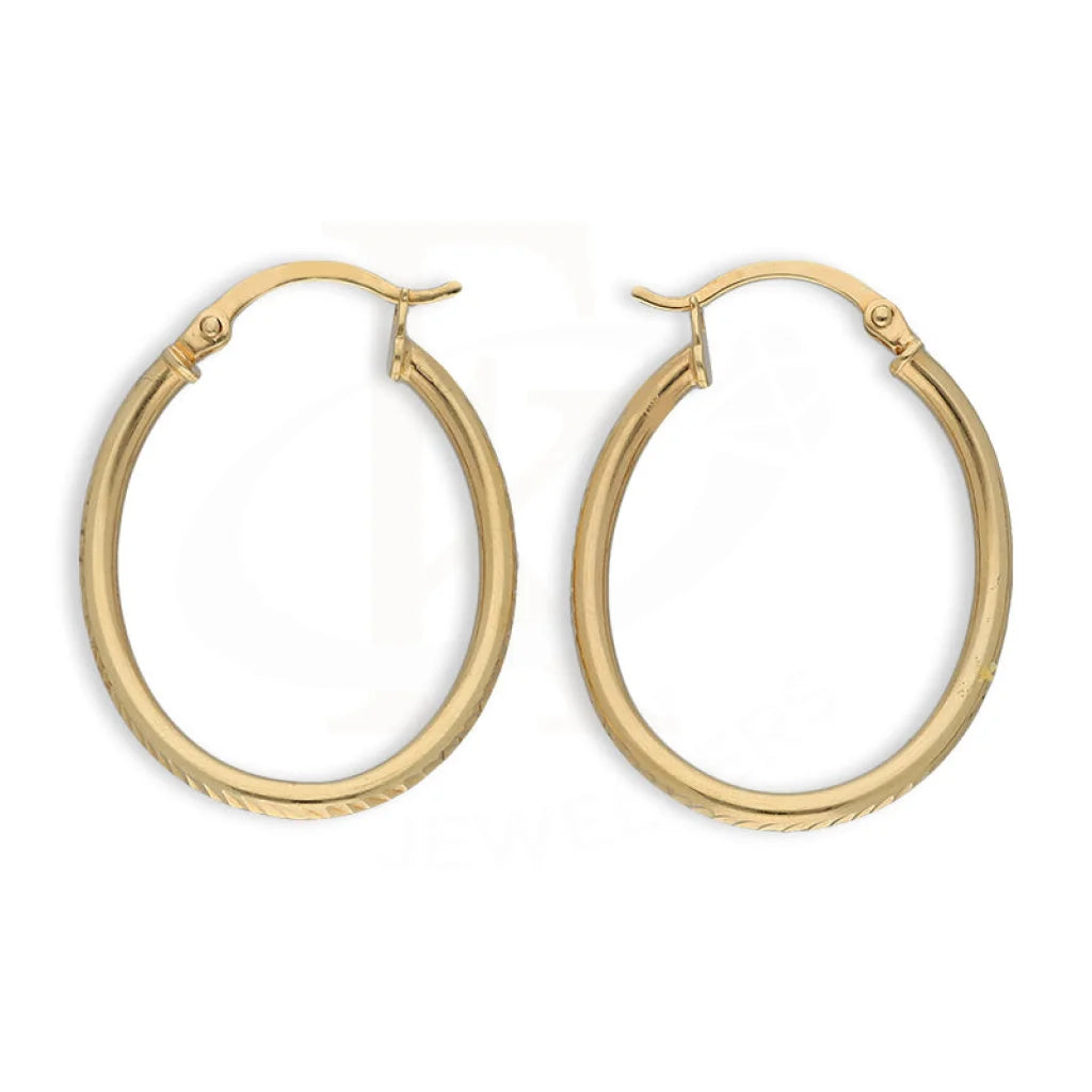 Gold Clip On Hoop Earrings 18Kt - Fkjern18K5521