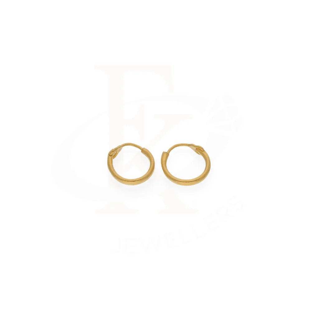 Gold Clip On Hoop Earrings 21Kt - Fkjern21K7731