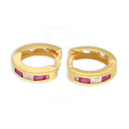 Gold Clip On Hoop Earrings 21Kt - Fkjern21Km5049