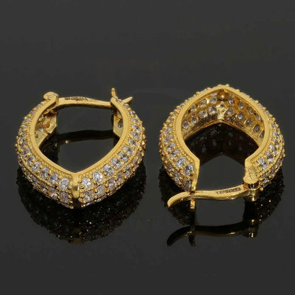 Gold Clip On Hoop Earrings 22Kt - Fkjern22K2619