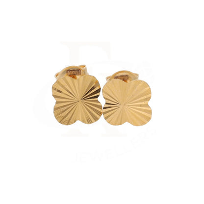 Gold Clover Shape Stud Earrings 21Kt - Fkjern21Km8627