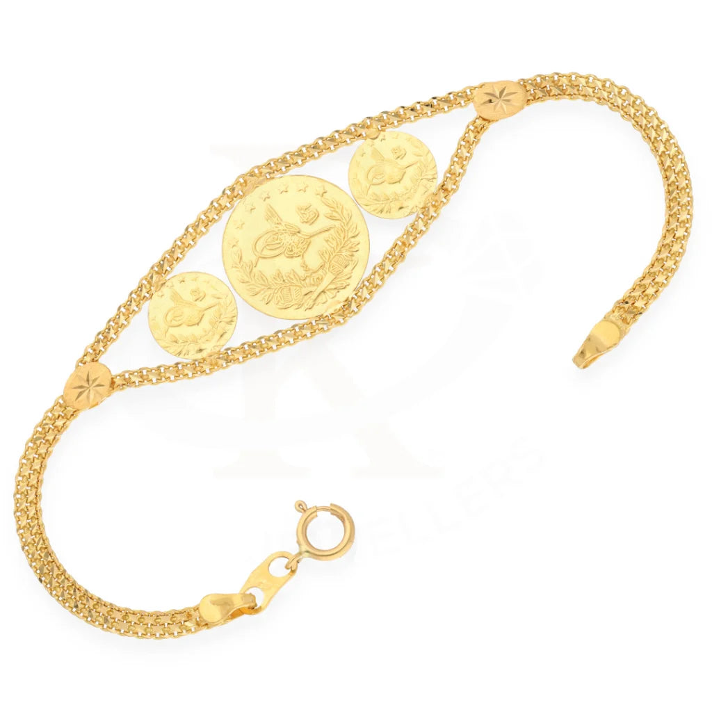 Gold Coin Shaped Bracelet 21Kt - Fkjbrl21K7493 Bracelets