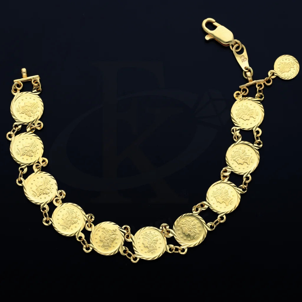 Gold Coin Shaped Bracelet 21Kt - Fkjbrl21K7508 Bracelets