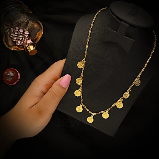 Gold Coin Shaped Necklace 21Kt - Fkjnkl21K5385 Necklaces