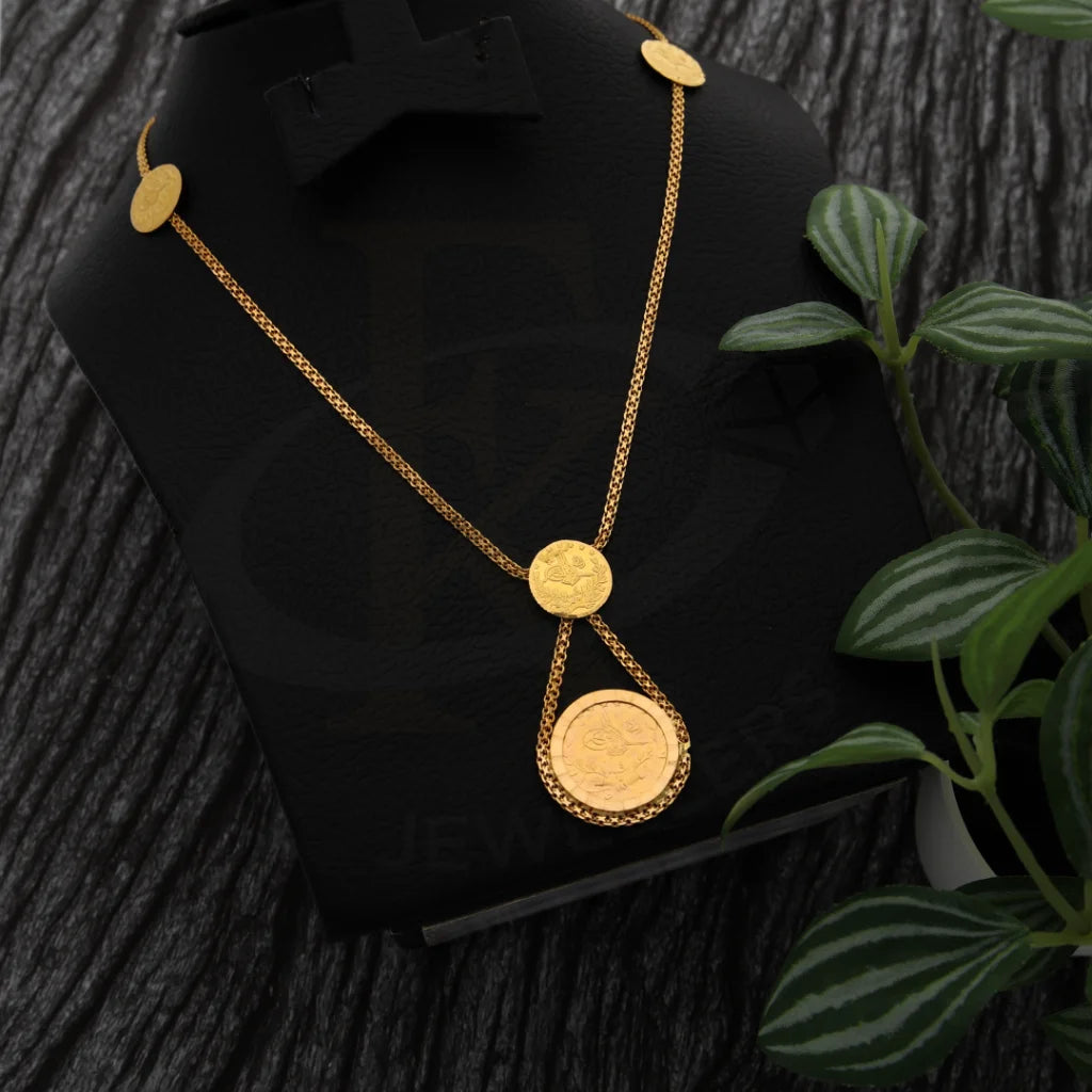 Gold Coin Shaped Necklace 21Kt - Fkjnkl21K7740 Necklaces