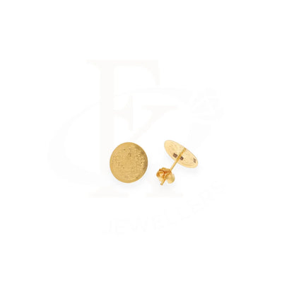 Gold Coin Shaped Stud Earrings 21Kt - Fkjern21Km7963