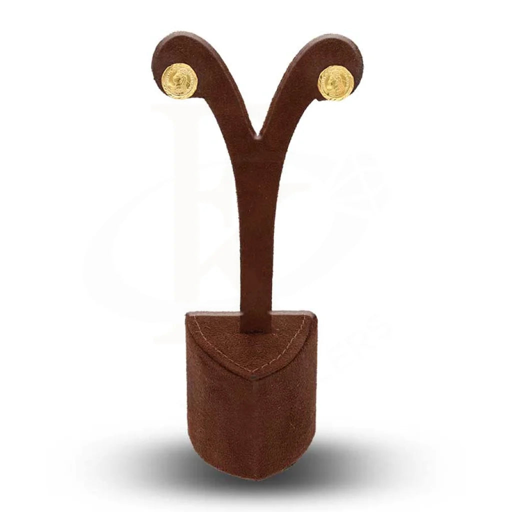 أقراط ذهبية مرصعة بقطع نقدية عيار 18 قيراطًا - Fkjern18K2938