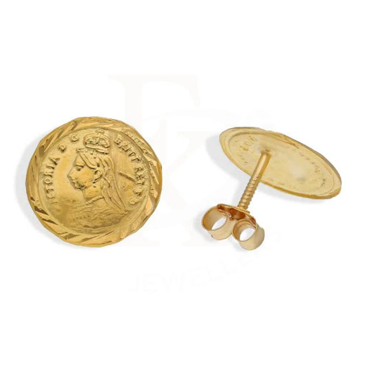 Gold Coin Stud Earrings 18Kt - Fkjern18K2938