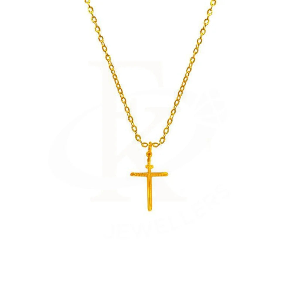 Gold Cross Necklace (Chain With Pendant) 18Kt - Fkjnkl1619 Necklaces
