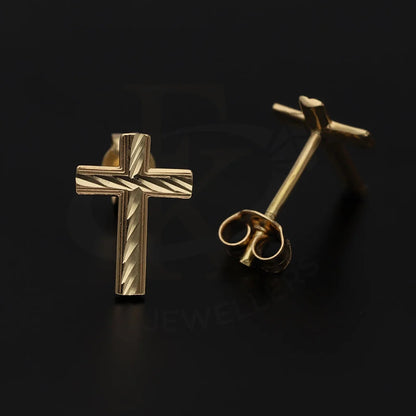 Gold Cross Stud Earrings 18Kt - Fkjern18K5549