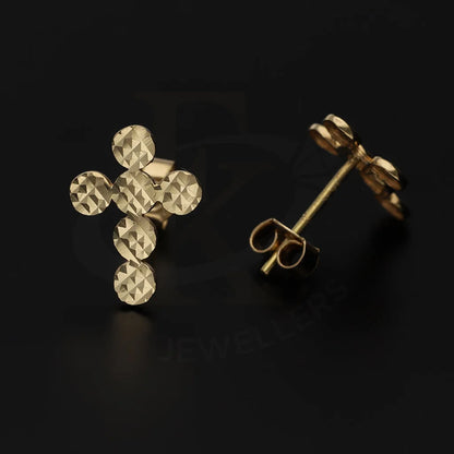 Gold Cross Stud Earrings 18Kt - Fkjern18K5552