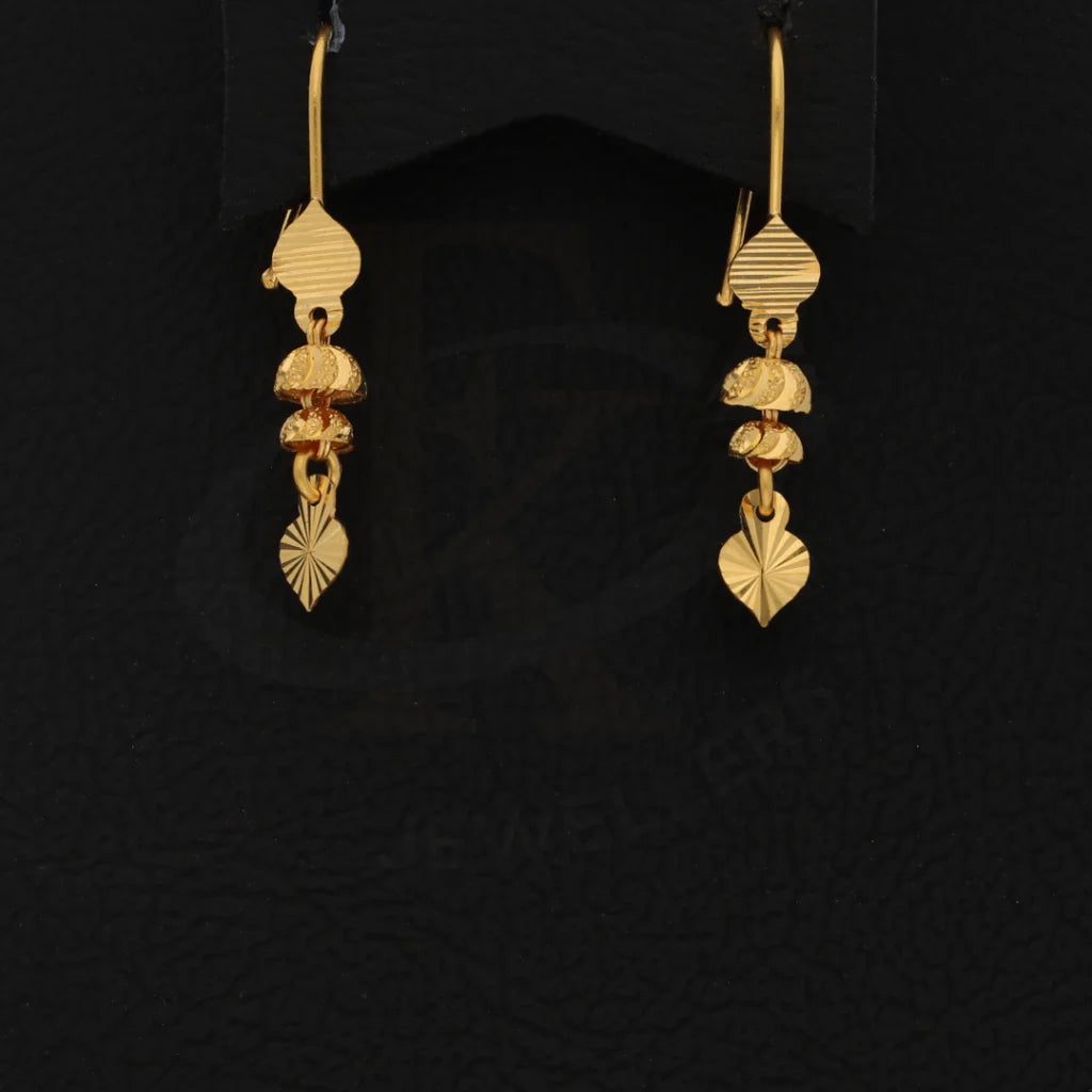 Gold Dainty Indian Dangle Earring 21Kt - Fkjern21Km8439 Earrings