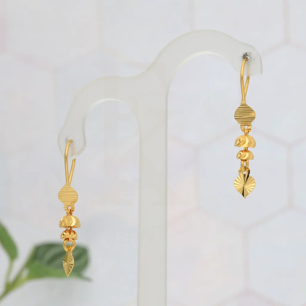 Gold Dainty Indian Dangle Earring 21Kt - Fkjern21Km8439 Earrings