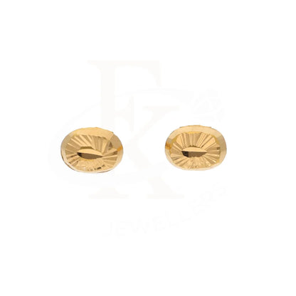 Gold Designer Oval Shaped Stud Earrings 21Kt - Fkjern21Km8622