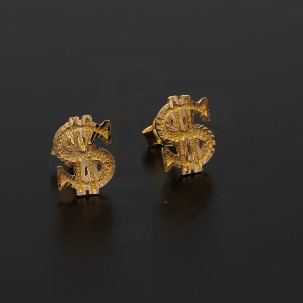 Gold Dollar Shaped Earring 21Kt - Fkjern21Km8468 Earrings