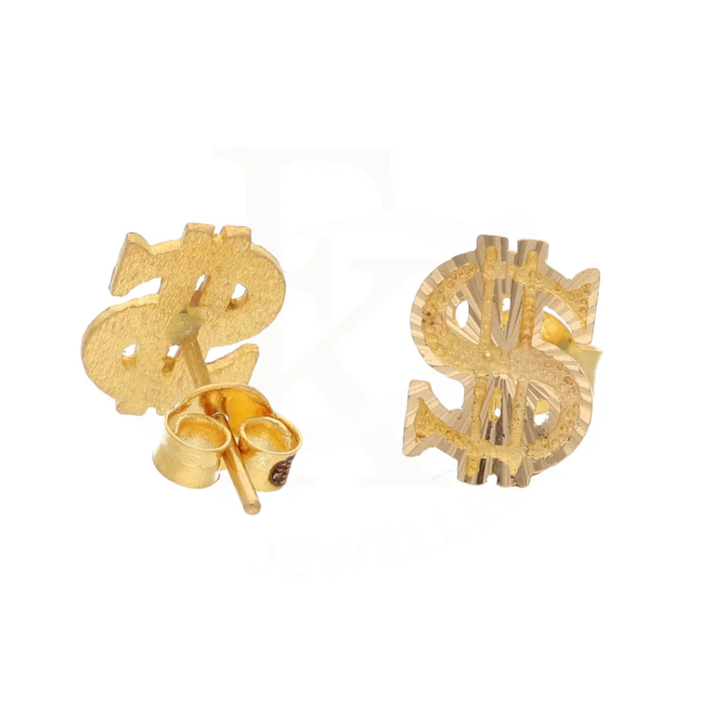 Gold Dollar Shaped Earring 21Kt - Fkjern21Km8468 Earrings