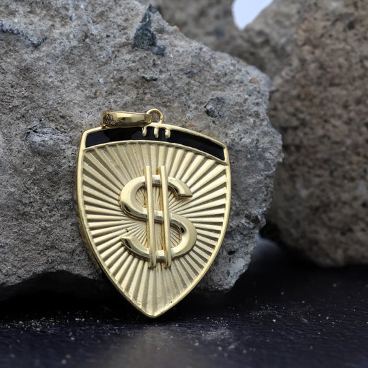 Gold Dollar Shaped In Shield Pendant 18Kt - Fkjpnd18K8323 Pendants