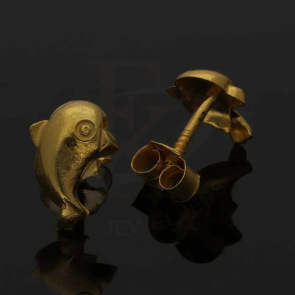 Gold Dolphin Stud Earrings 18Kt - Fkjern18K3084